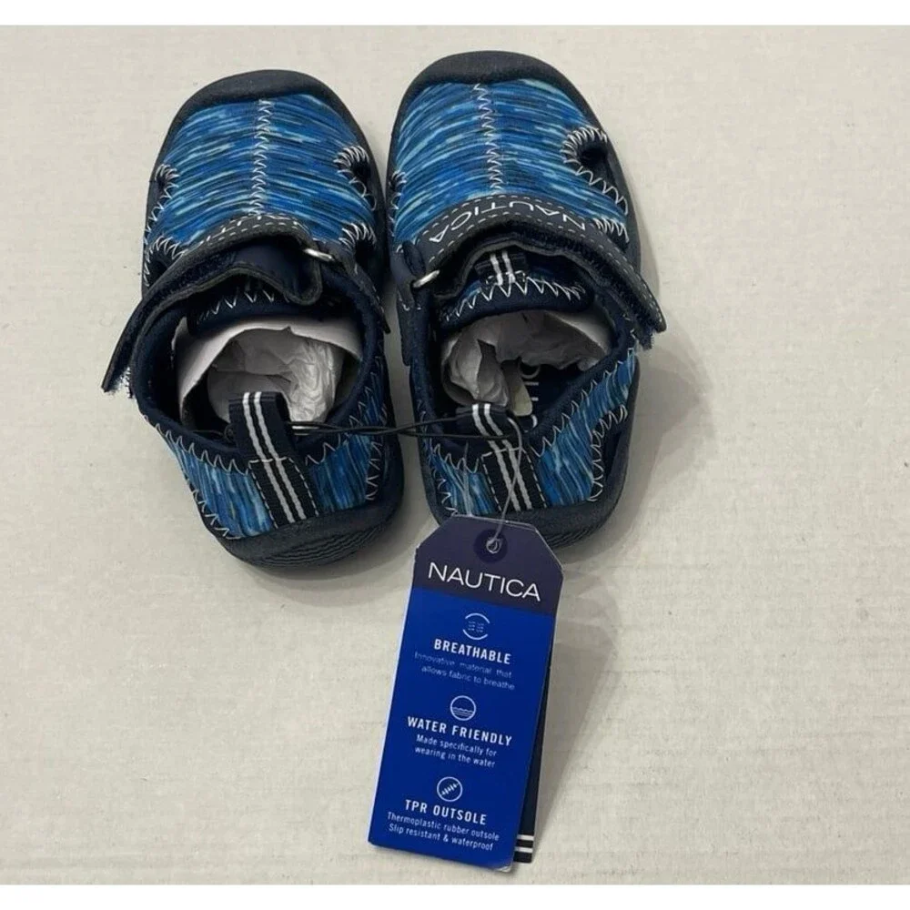 Nautical Toddler Boy’s Kettle Gulf Sandals Blue/Black Size 5 New With Tags